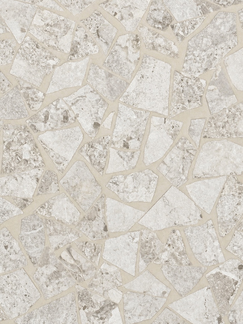 Polished ivory stone mosaic